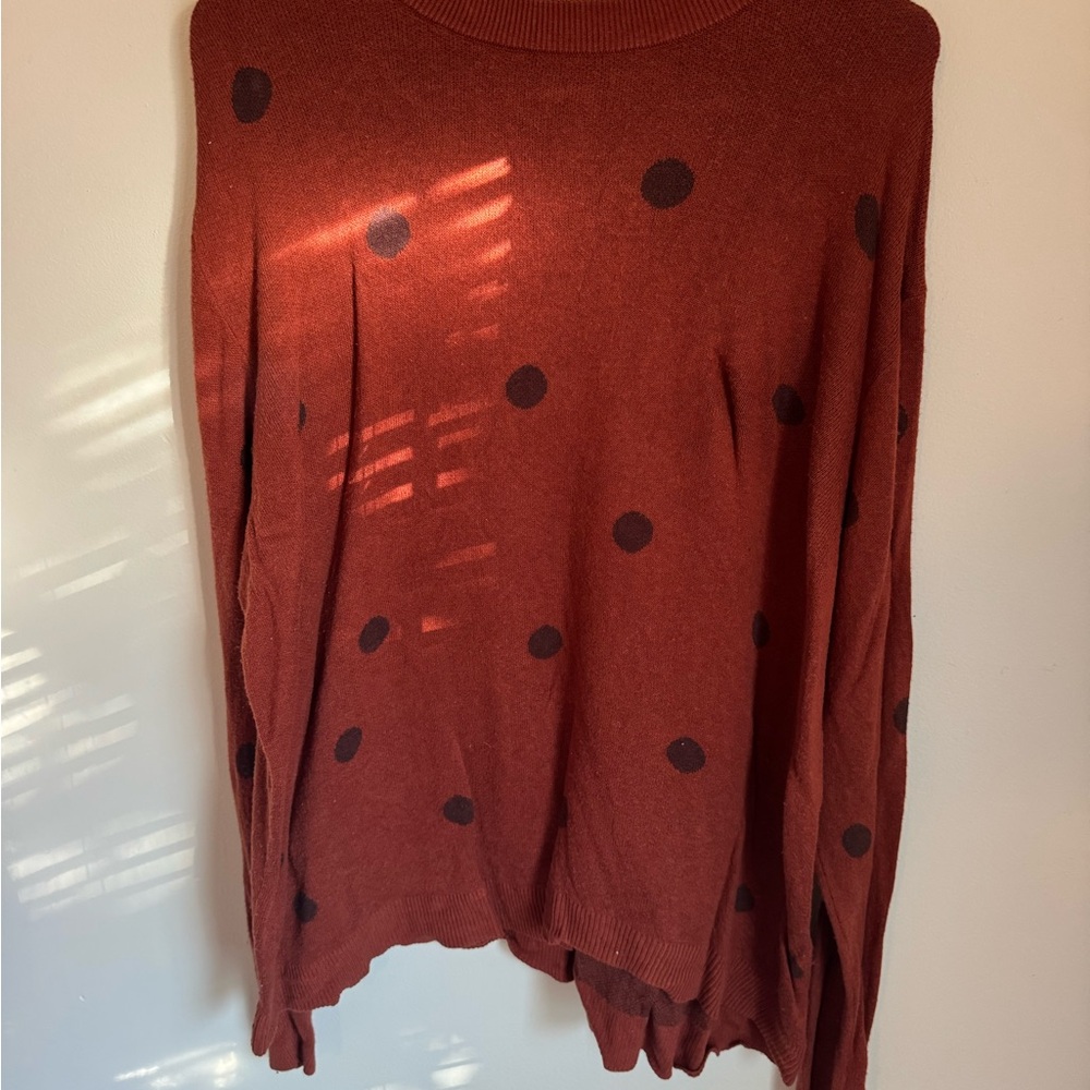 Ava & Viv Rust Polka Dot Sweater